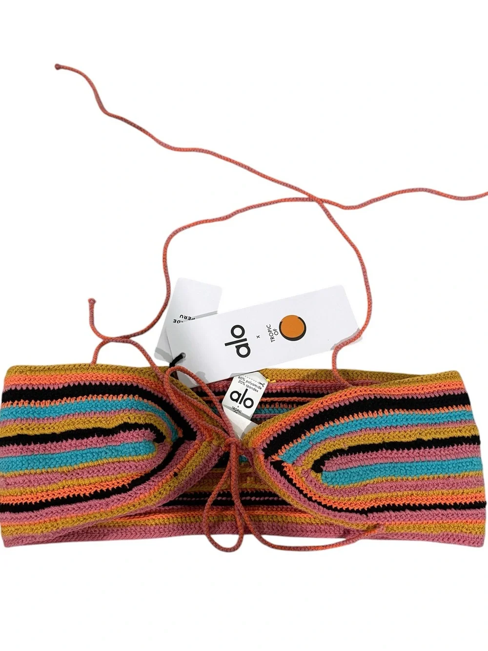 ALO x Tropic of C Crochet Bandeau in Sunset Stripe — Small
